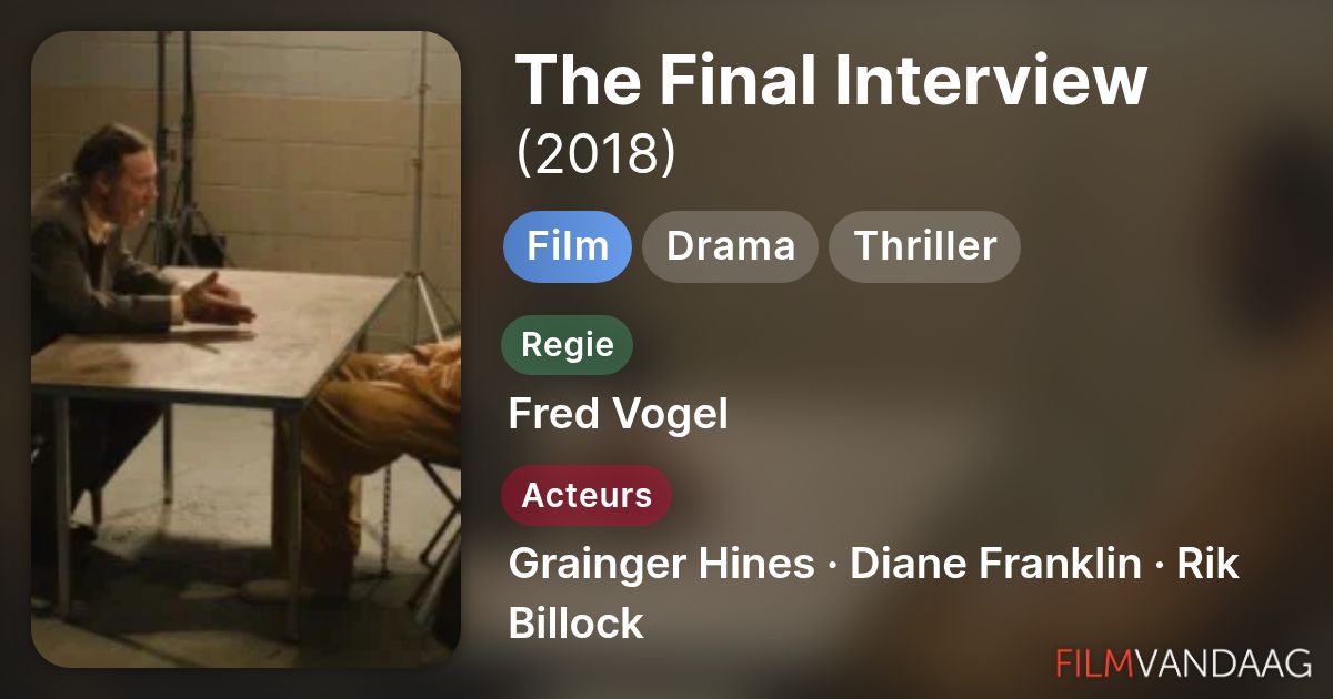 The Final Interview (film, 2018) - FilmVandaag.nl