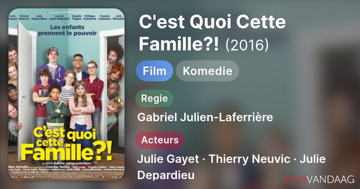 Alle acteurs in C'est Quoi Cette Famille?! (film, 2016) - FilmVandaag.nl