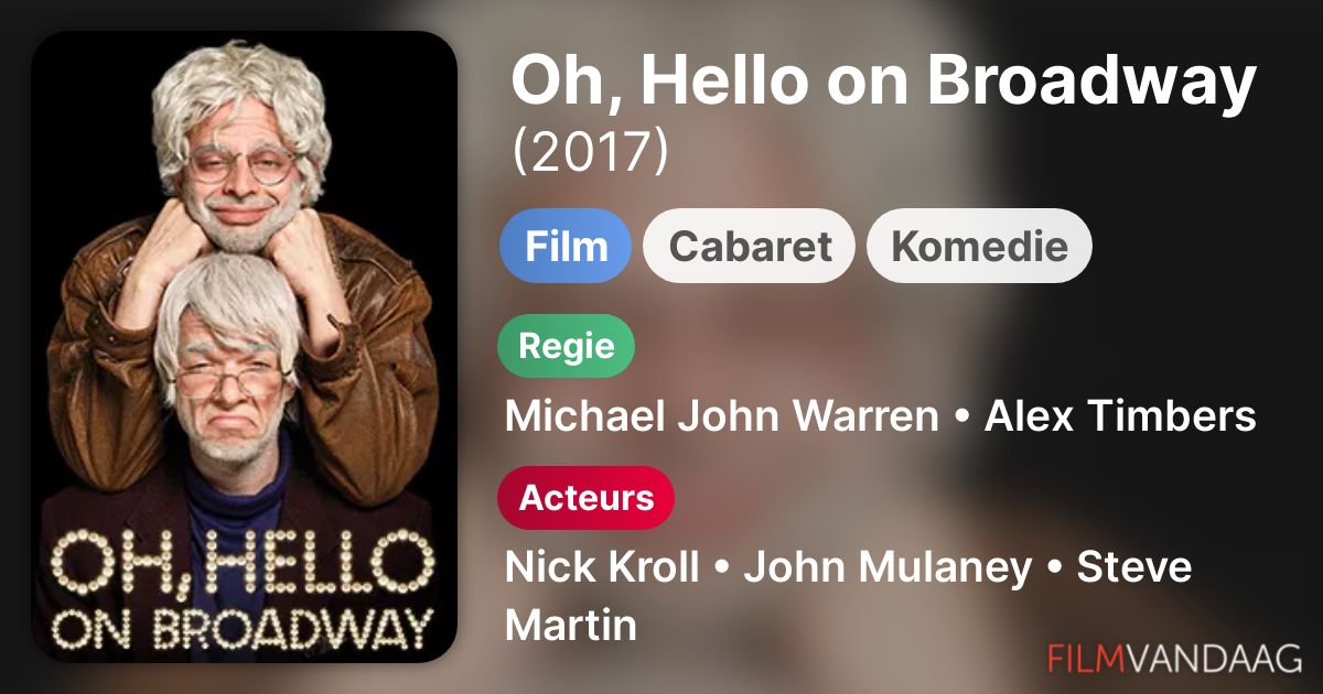 Oh, Hello on Broadway (film, 2017) FilmVandaag.nl