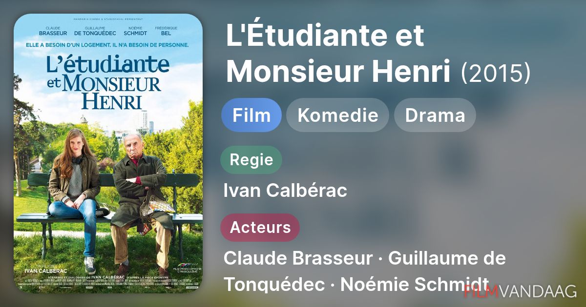 L'Étudiante et Monsieur Henri (film, 2015) - FilmVandaag.nl