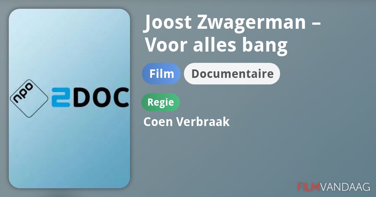 Joost Zwagerman – Voor alles bang geweest (film, 2018) - FilmVandaag.nl