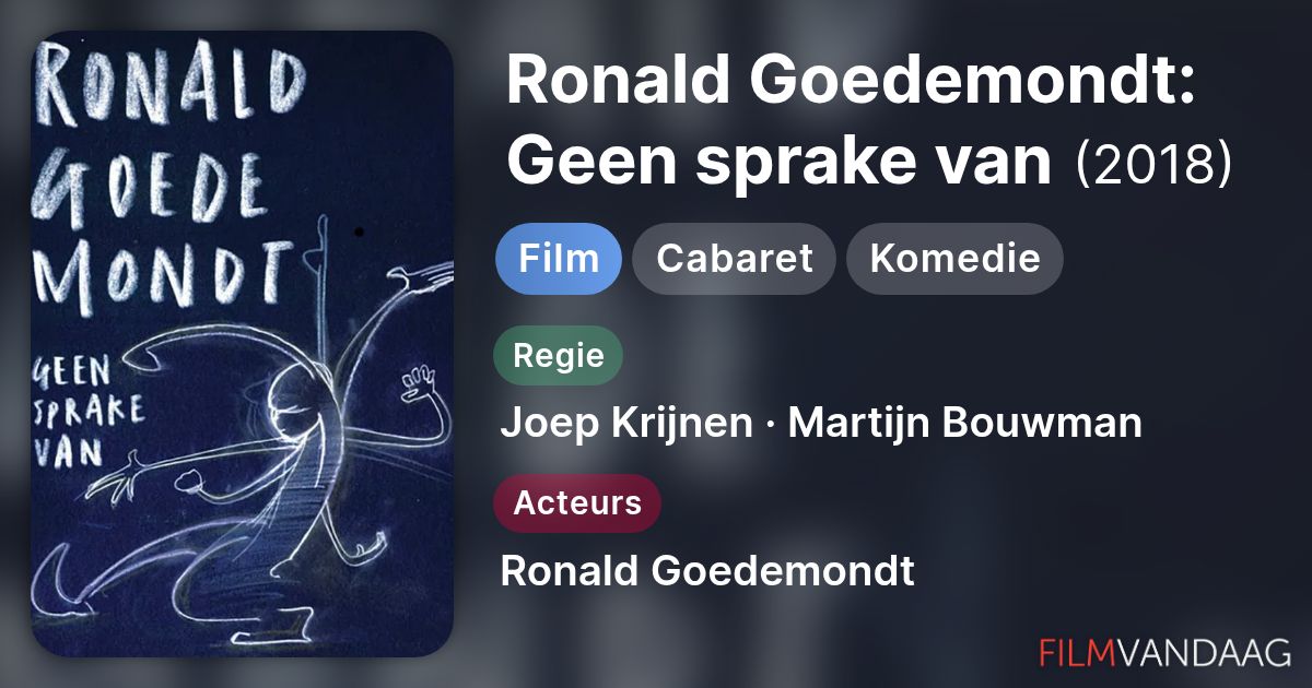 Ronald Goedemondt: Geen sprake van (film, 2018) - FilmVandaag.nl