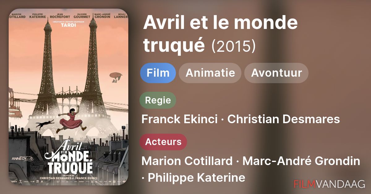 Avril et le monde truqué (film, 2015) - FilmVandaag.nl