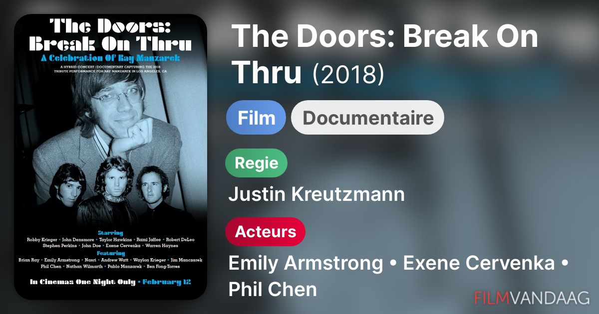 The Doors Break On Thru (film, 2018) FilmVandaag.nl