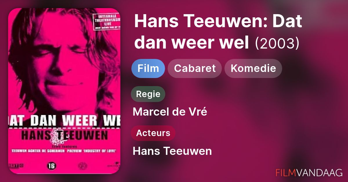 Hans Teeuwen: Dat dan weer wel (film, 2003) - FilmVandaag.nl