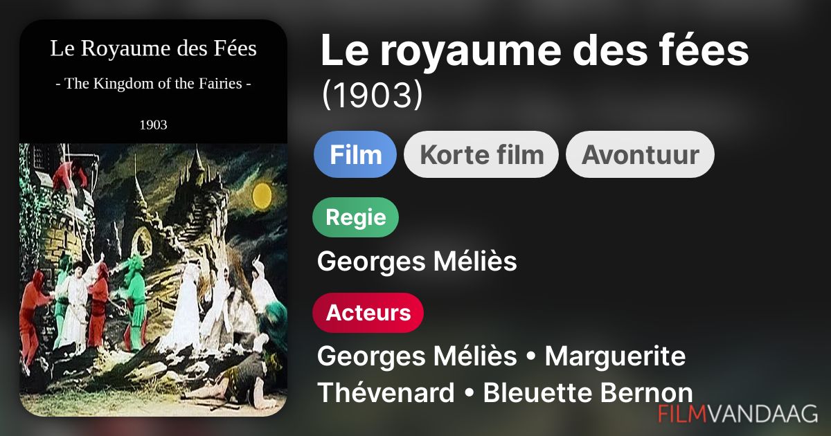 Le royaume des fées (film, 1903) FilmVandaag.nl
