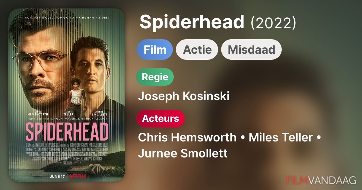 Spiderhead (film, 2022) FilmVandaag.nl