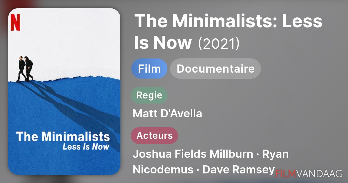 The Minimalists: Less Is Now (film, 2021) - FilmVandaag.nl