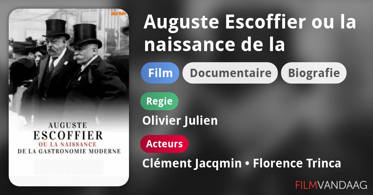 Auguste Escoffier Ou La Naissance De La Gastronomie Moderne Auguste Escoffier ou la naissance de la gastronomie moderne (film, 2020