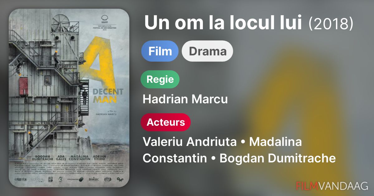 Un Om La Locul Lui 2018 Filmvandaag Nl