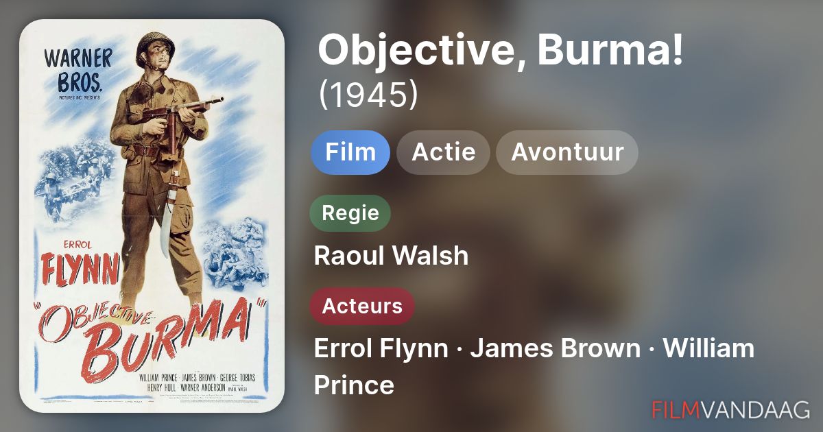Objective Blu Objective, Burma! (film, 1945) kopen op dvd of blu-ray - FilmVandaag.nl