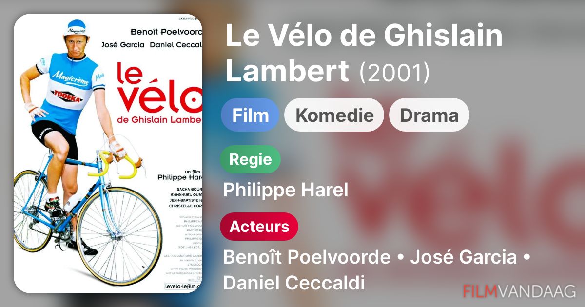 Le Vélo De Ghislain Lambert Streaming Vf Le Vélo de Ghislain Lambert (film, 2001) - FilmVandaag.nl