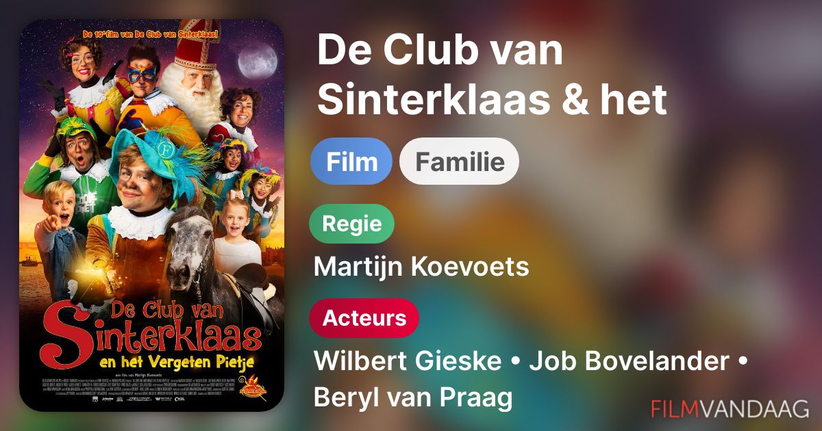 De Club van Sinterklaas & het vergeten Pietje (film, 2021) FilmVandaag.nl