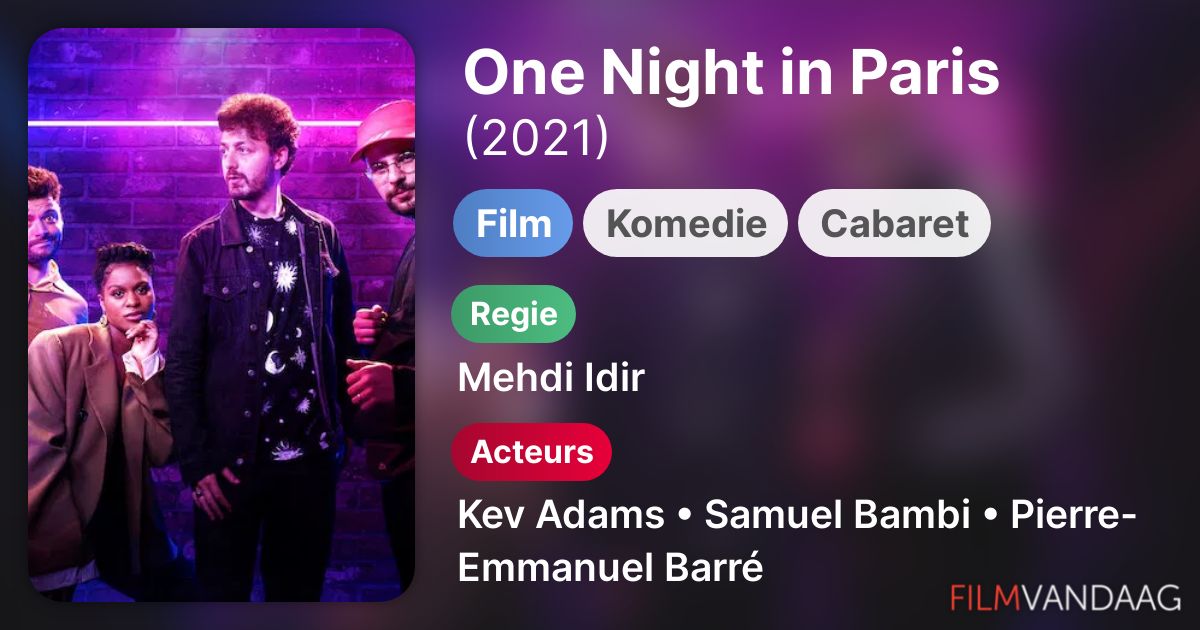 One Night in Paris (film, 2021) FilmVandaag.nl