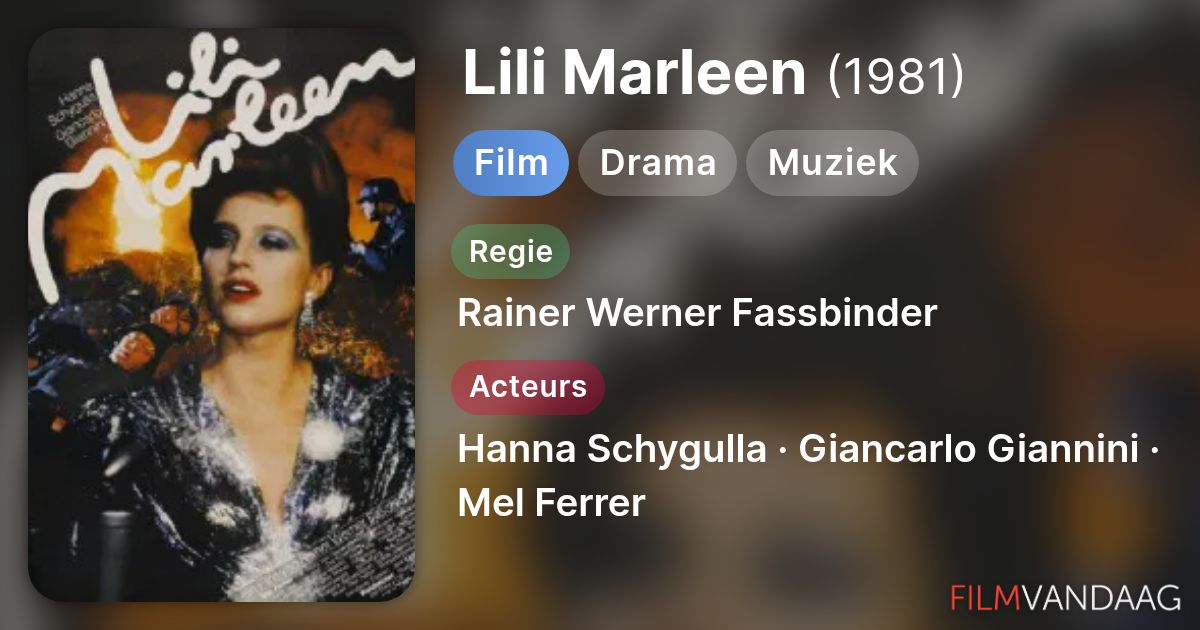 Lili Marleen (film, 1981) kopen op dvd of blu-ray - FilmVandaag.nl