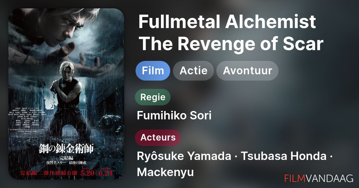 Fullmetal Alchemist The Revenge of Scar (film, 2022) - FilmVandaag.nl