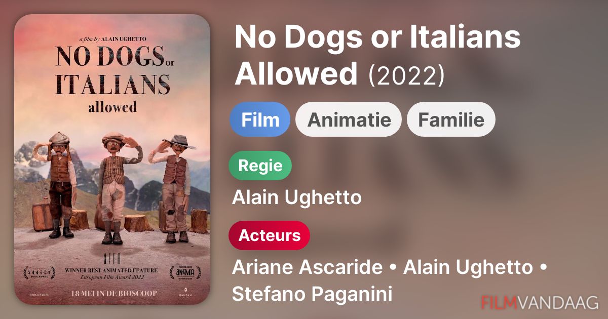 No Dogs or Italians Allowed (film, 2022) FilmVandaag.nl