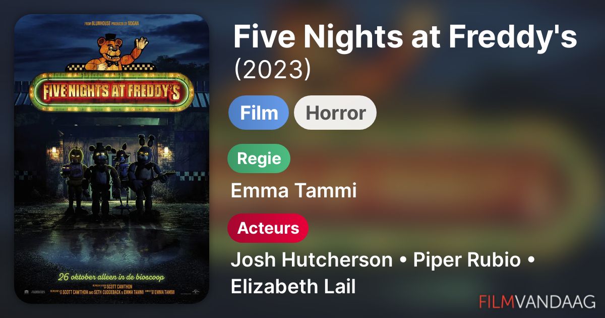 Five Nights At Freddy S Film Premiera - Five Nights at Freddy's (film, 2023) - FilmVandaag.nl