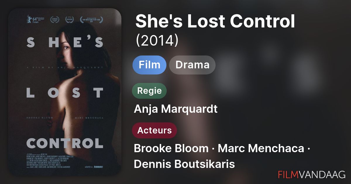 Alle acteurs in She's Lost Control (film, 2014) - FilmVandaag.nl