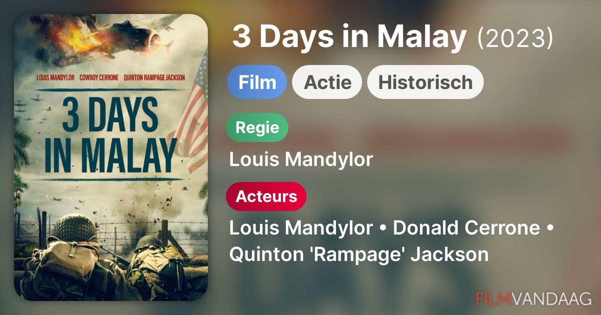 3 Days in Malay (film, 2023) FilmVandaag.nl