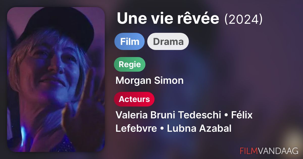 Une vie rêvée (film, 2024) FilmVandaag.nl