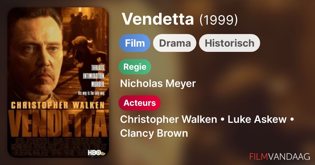 Vendetta (film, 1999) FilmVandaag.nl
