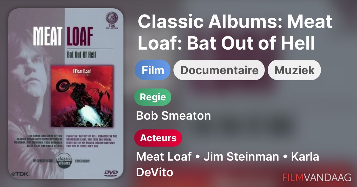 Classic Albums Meat Loaf Bat Out of Hell (film, 1999) FilmVandaag.nl