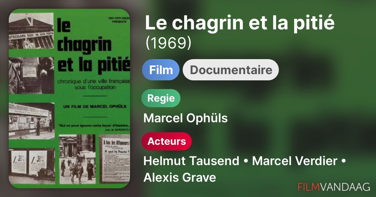 Le Chagrin Et La Pitié Film Complet Le chagrin et la pitié (film, 1969) - FilmVandaag.nl