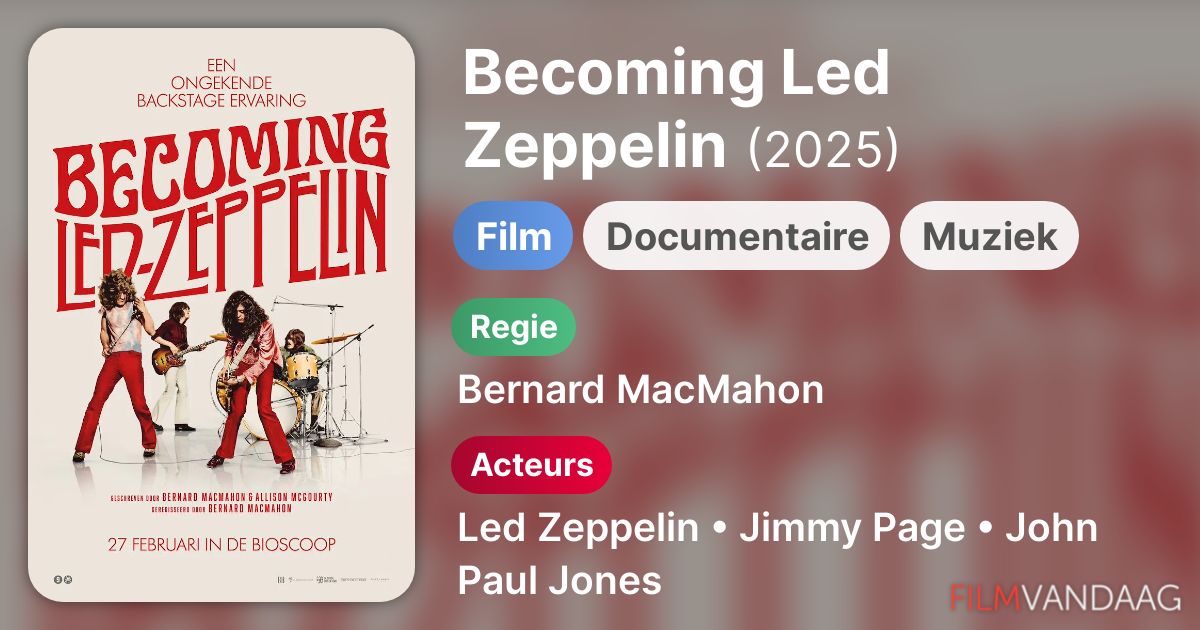 Led Zeppelin (film, 2025) FilmVandaag.nl