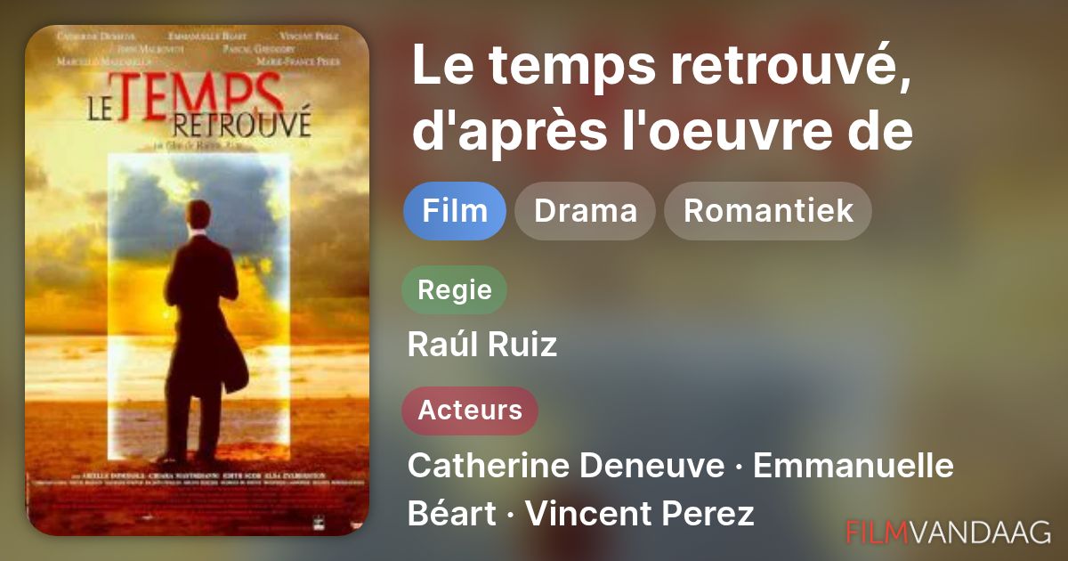 Le temps retrouvé, d'après l'oeuvre de Marcel Proust (film, 1999