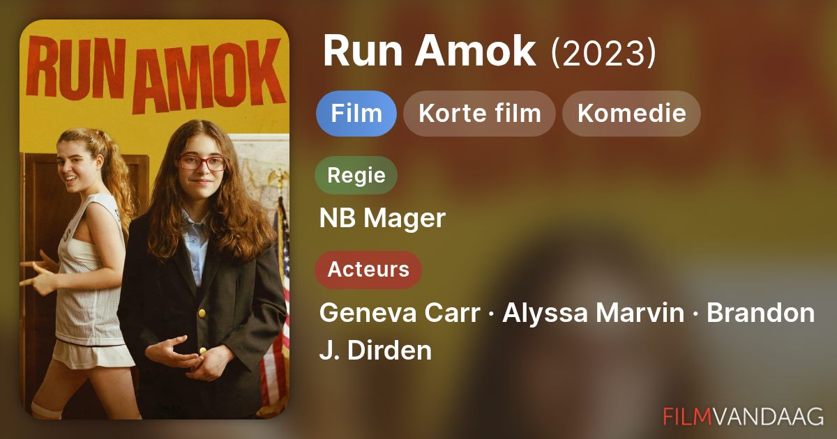 Run Amok Rapper Run Amok (film, 2023) - FilmVandaag.nl