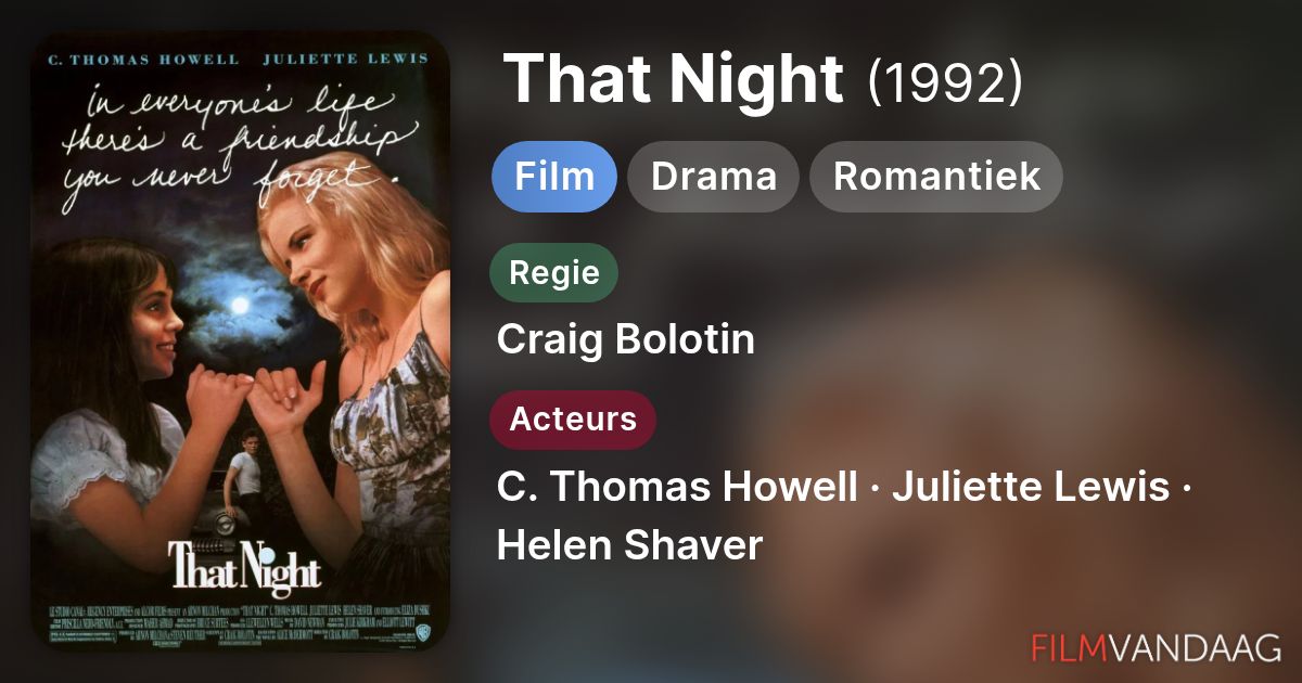 That Night (film, 1992) - FilmVandaag.nl