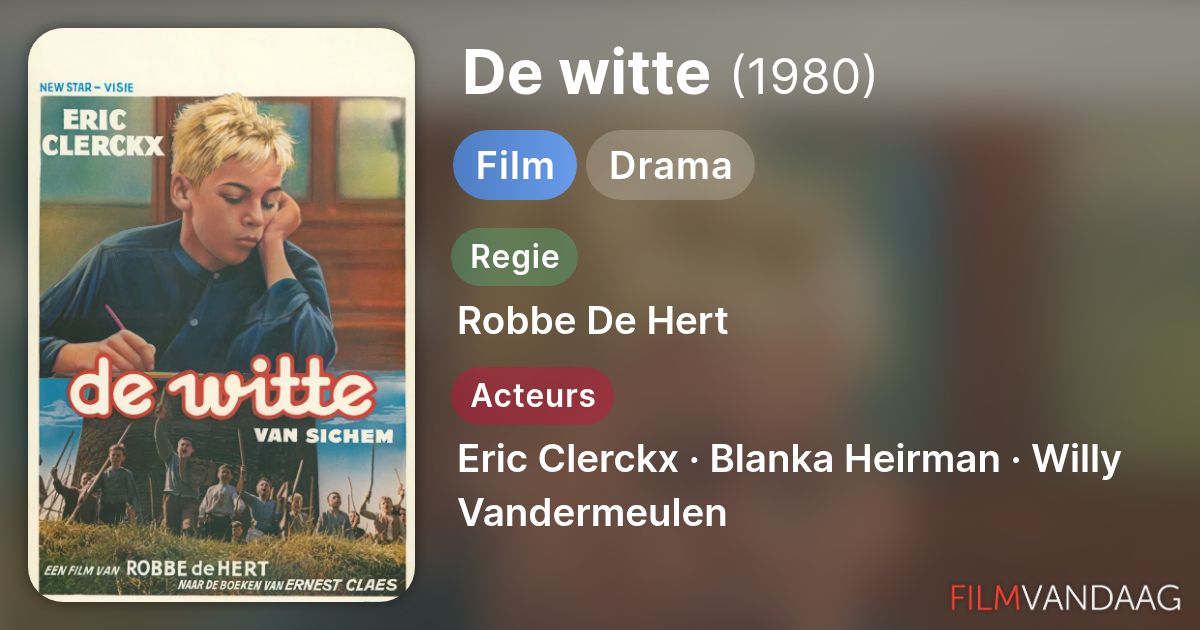 Alle acteurs in De witte (film, 1980) - FilmVandaag.nl