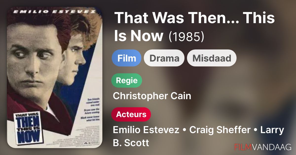 That Was Then... This Is Now (film, 1985) - FilmVandaag.nl