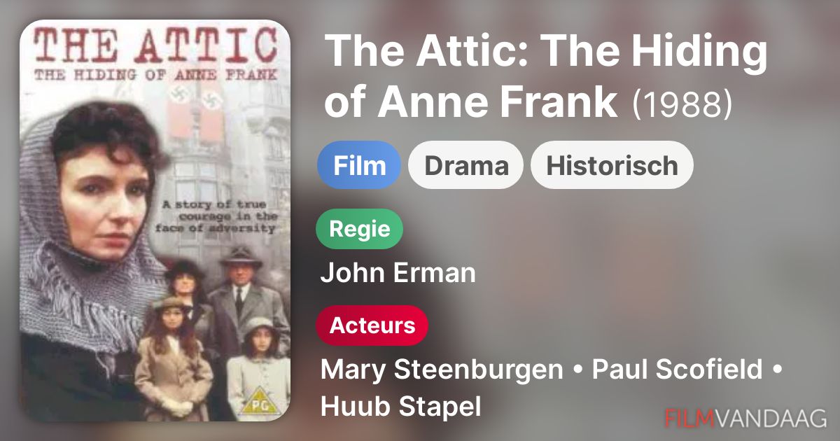 The Attic The Hiding of Anne Frank (film, 1988) FilmVandaag.nl The Attic The Hiding of Anne Frank (film, 1988) FilmVandaag.nl