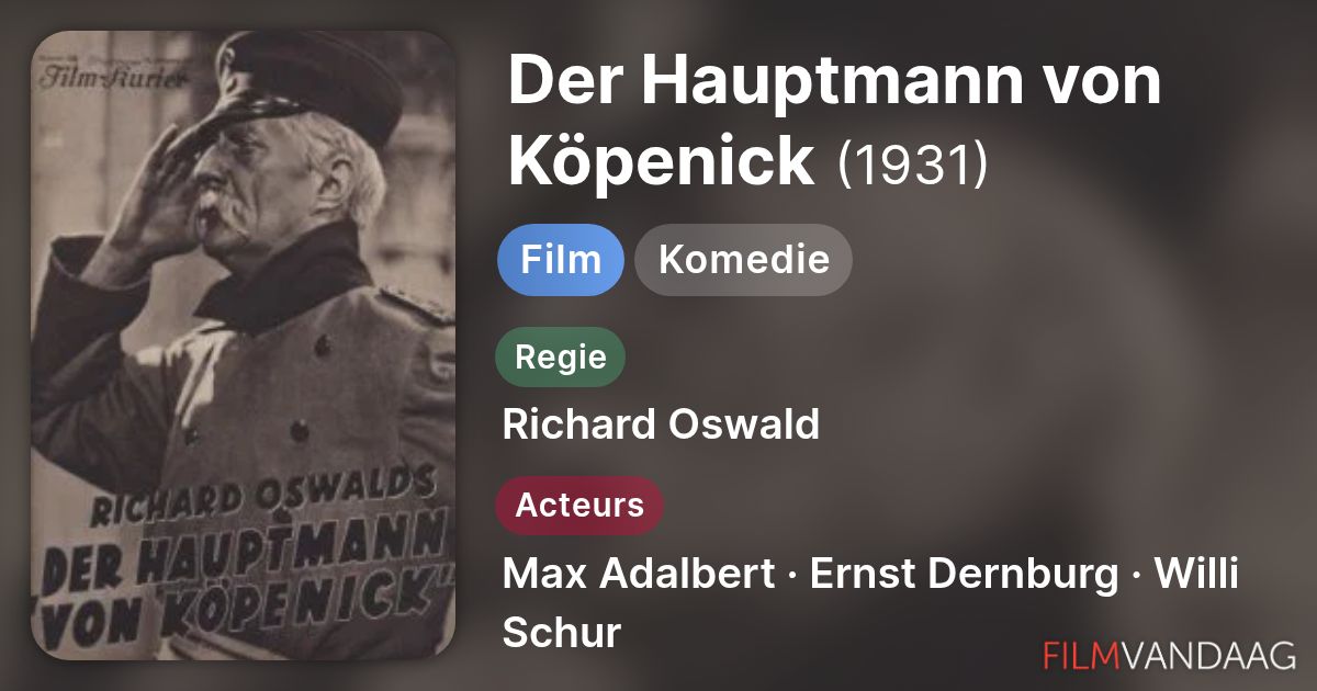 Der Hauptmann Von Köpenick Film Rudolf Platte Der Hauptmann von Köpenick (film, 1931) - FilmVandaag.nl
