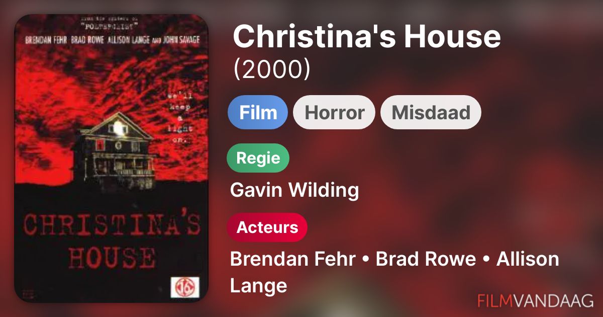 Christina's House (film, 1999) FilmVandaag.nl