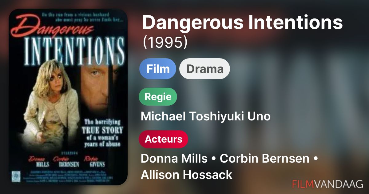 Dangerous Intentions (film, 1995) kopen op dvd of bluray FilmVandaag.nl Dangerous Intentions (film, 1995) kopen op dvd of bluray FilmVandaag.nl