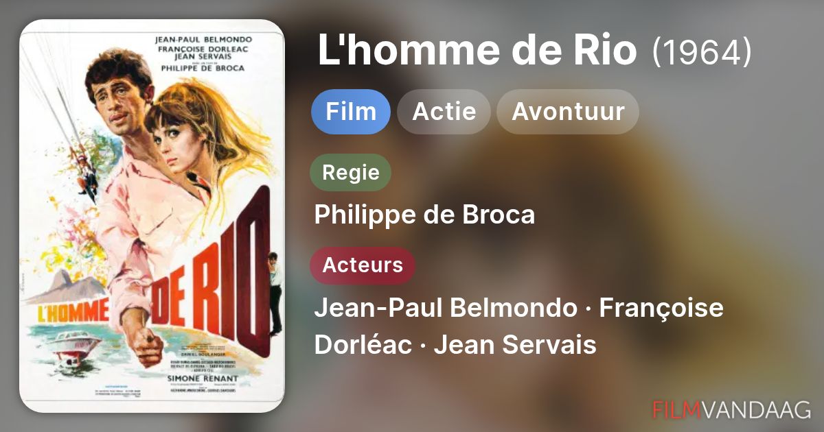 L'homme de Rio (film, 1964) kopen op dvd of blu-ray - FilmVandaag.nl