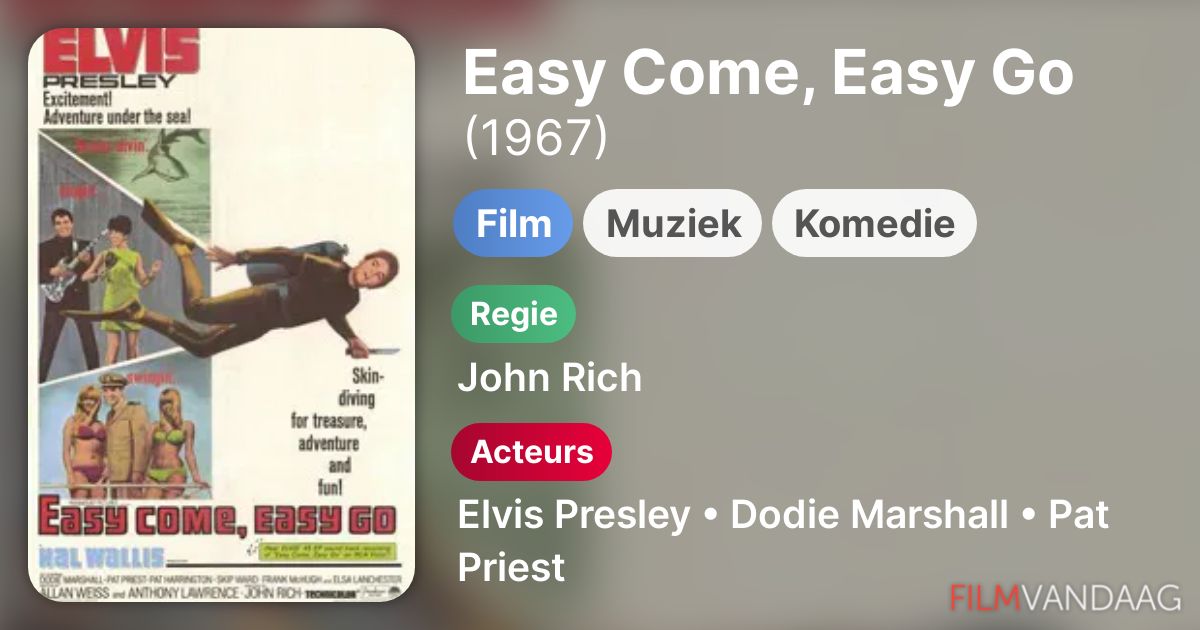 Easy Come, Easy Go (film, 1967) FilmVandaag.nl