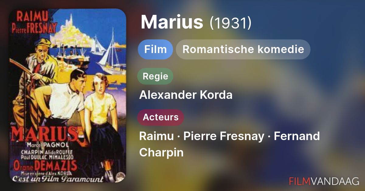 Marius (film, 1931) FilmVandaag.nl