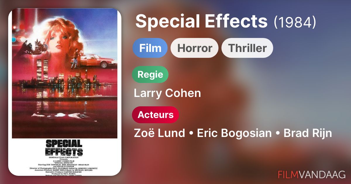 Special Effects (film, 1984) FilmVandaag.nl