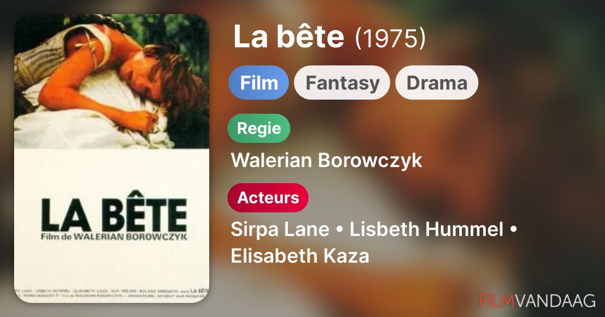 La bête (film, 1975) FilmVandaag.nl