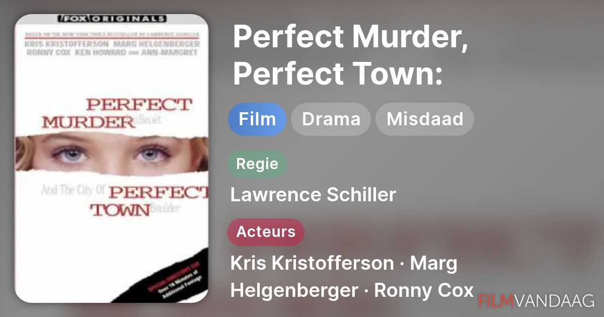 Perfect Murder, Perfect Town JonBenét and the City of Boulder