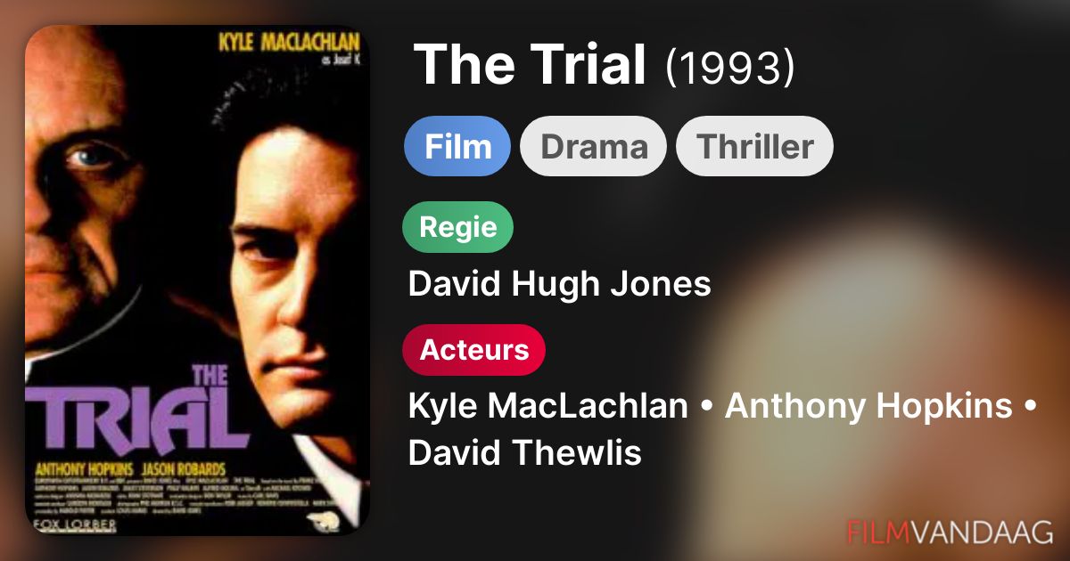 The Trial (film, 1993) FilmVandaag.nl