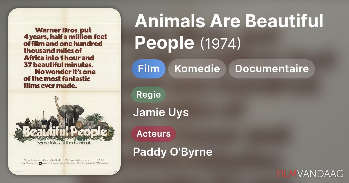 Animals Are Beautiful People (film, 1974) kopen op dvd of blu-ray