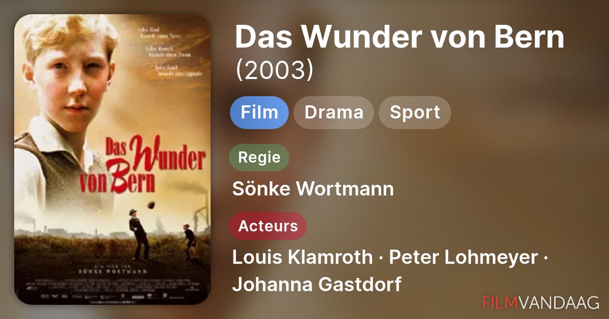Das Wunder Von Bern Film 2003 Filmvandaag Nl