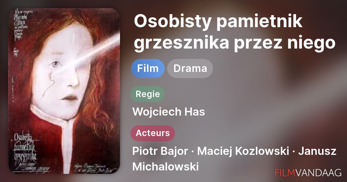 Osobisty pamietnik grzesznika przez niego samego spisany (film, 1986