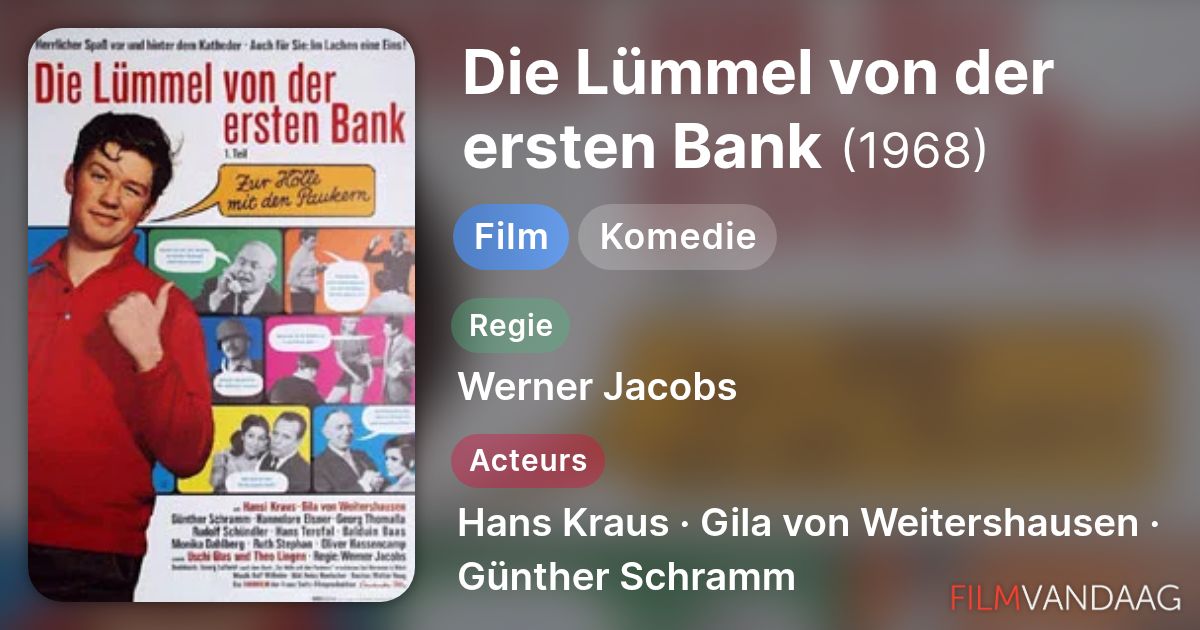 Die Lümmel Von Der Ersten Bank Dvd Box Die Lümmel von der ersten Bank (film, 1968) - FilmVandaag.nl