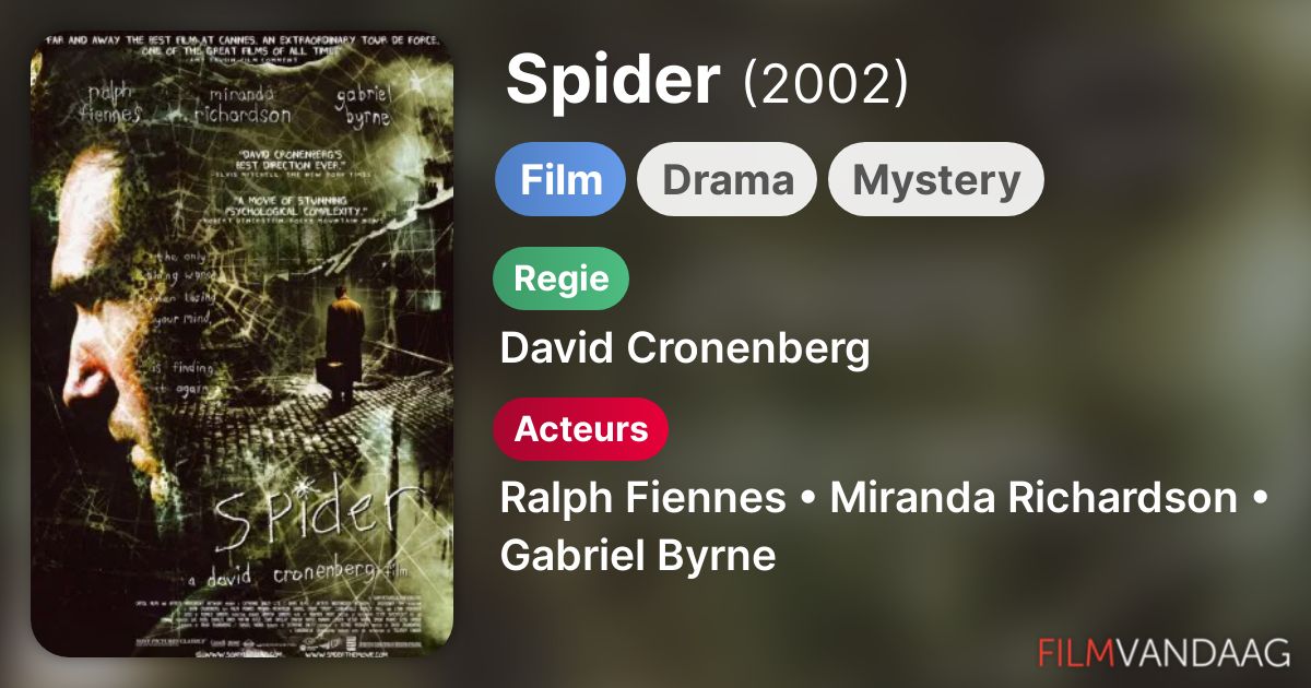 Spider (film, 2002) FilmVandaag.nl